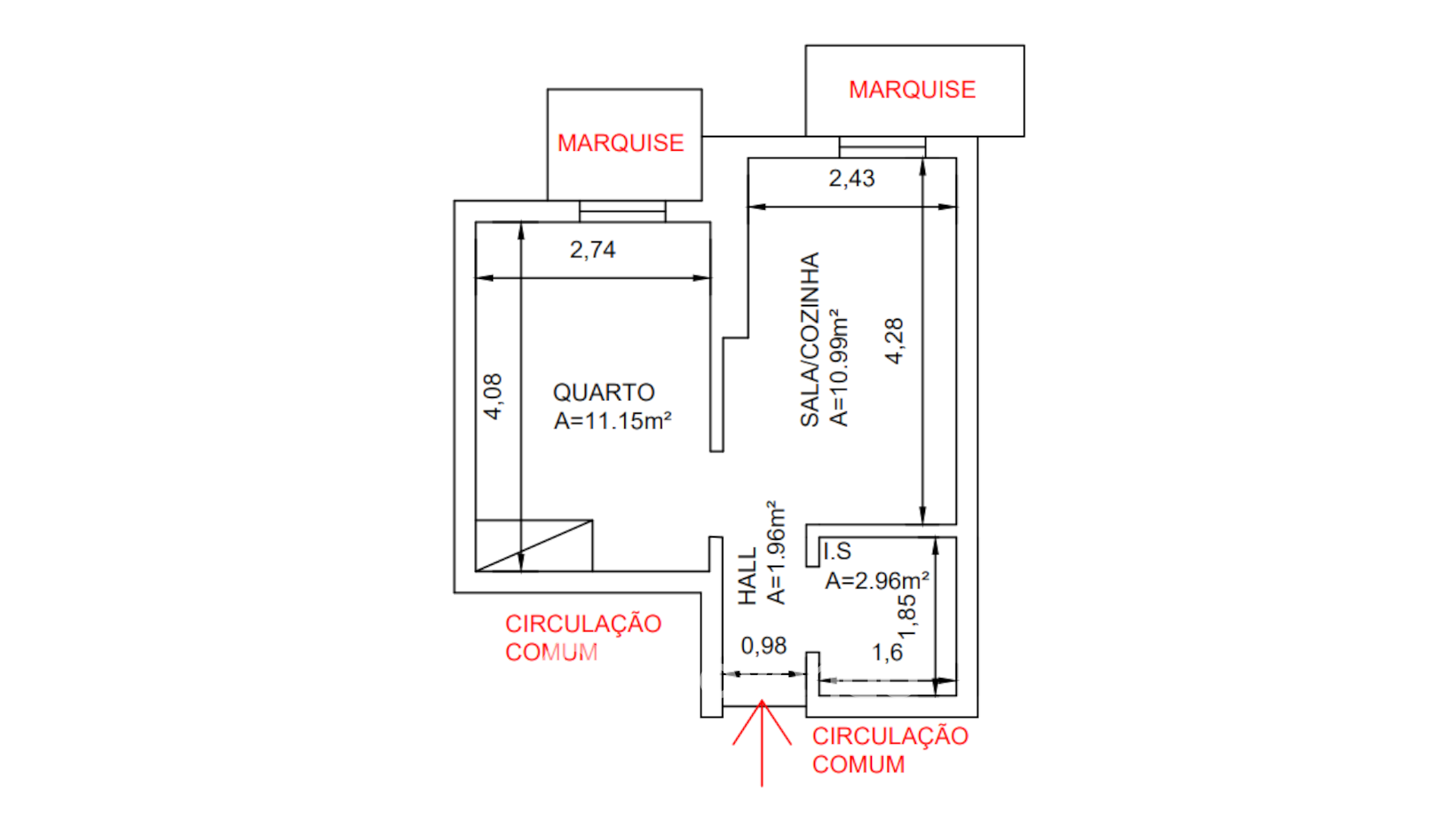 Apartamento T1 para renovação, junto da Praia de Paço de Arcos
