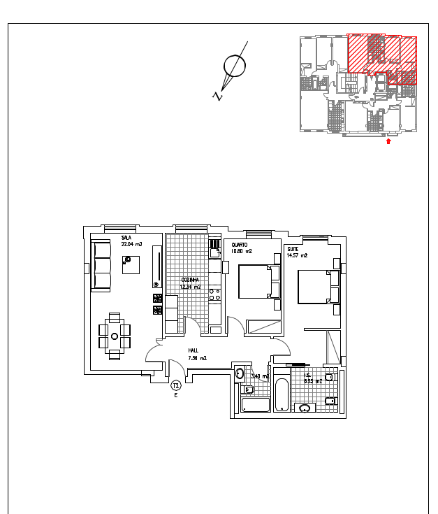 Apartamento T2, com estacionamento e cozinha equipada, na Amadora